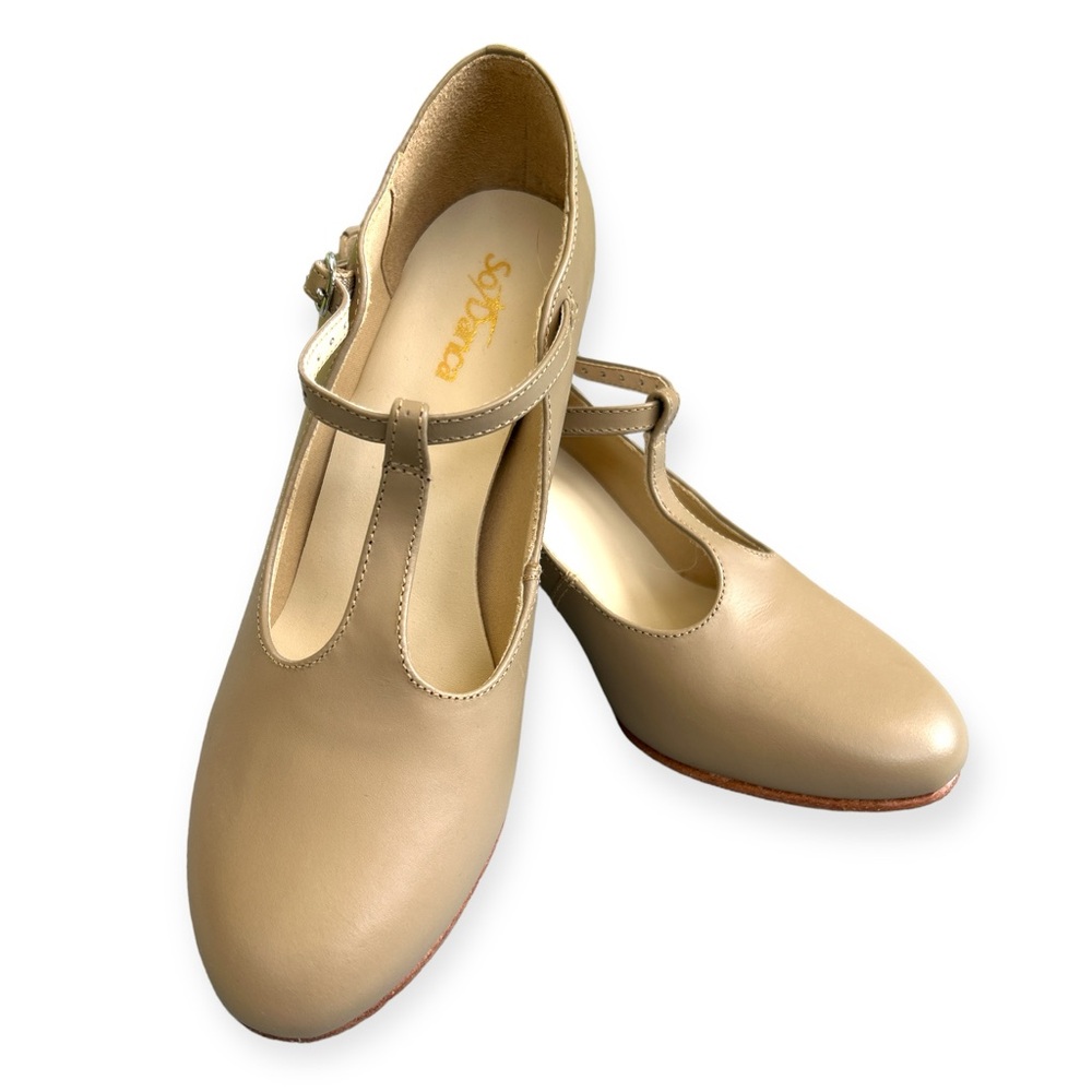 So Danca T-Strap Character Shoes Women’s 7.5M Beige Leather
